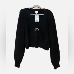 Ribbon Detail Cardigan | Black